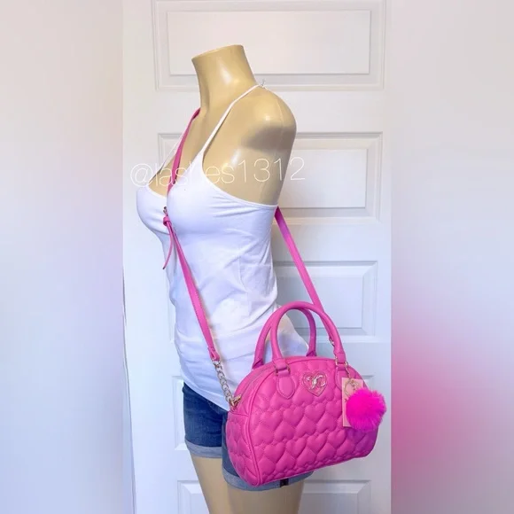 JUICY COUTURE Bag Flawless Dome Satchel - Pink Quilted Hearts